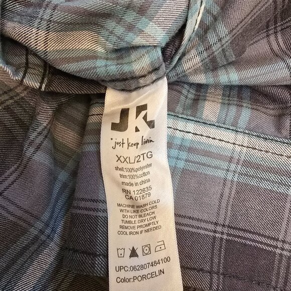 JKL Long Sleeve Plaid Buttom Up Shirt sz XXL - Picture 11 of 12